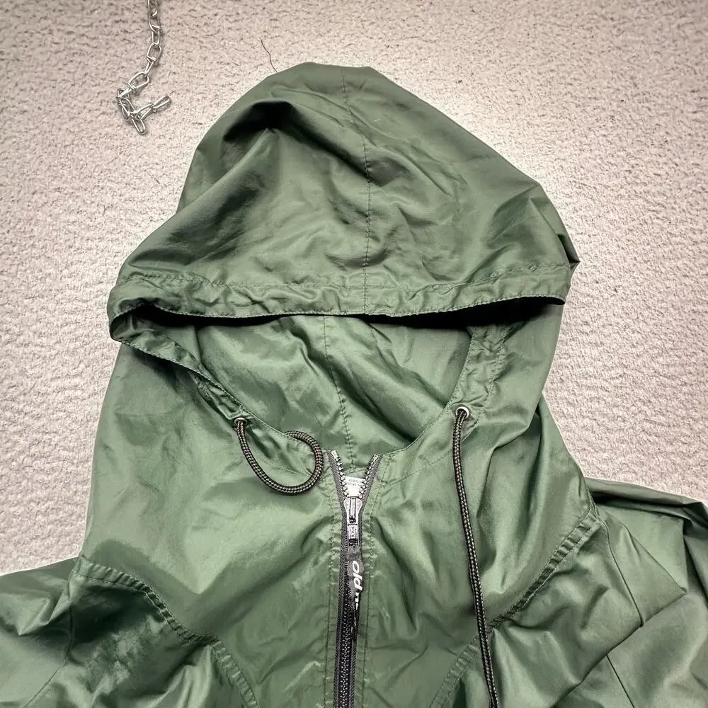 Vintage Old Navy Anorak Windbreaker Hoodie Jacket Mens XL Green 1/4 Zip
